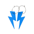 Load image into Gallery viewer, Blue neon cork lightning bolt earrings - Trend Tonic
