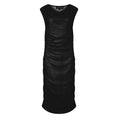 Load image into Gallery viewer, Women's Boudicca Summer Black Ruched Bodycon dress shown in a cutout image to highlight its form-fitting design and ruched detailing.