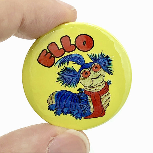 Ello Worm Labyrinth Inspired Button Pin Badge