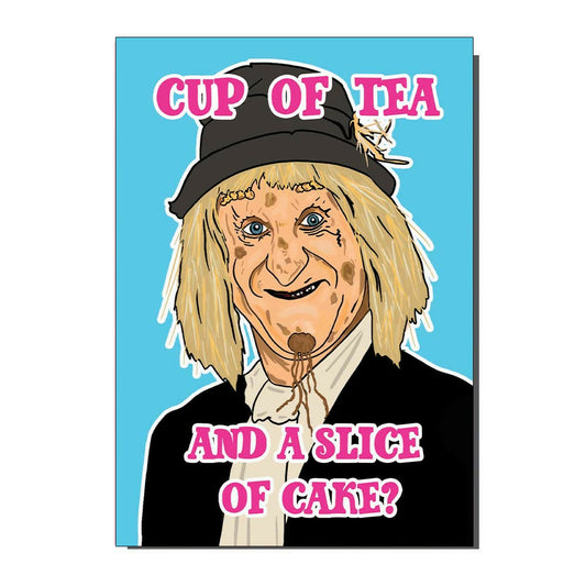 Cup Of Tea & A Slice Of Cake Worzel Gummidge Inspired Greetings / Birthday Card