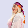 Load image into Gallery viewer, Bird Of Paradise Pink Purple Silk Scarf