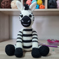 Load image into Gallery viewer, PDF Zebra Crochet Pattern, Zach the Zebra Crochet Pattern, Crochet Pattern, Zebra Amigurumi Pattern