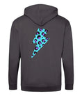 Load image into Gallery viewer, Blue and purple leopard print zip up hoodie Trend Tonic