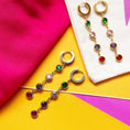 Load image into Gallery viewer, Gemstone drop huggie earrings Trend Tonic
