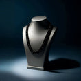 Load image into Gallery viewer, Cleopatra Black Aluminum Chain Necklace Single Tier Long