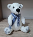 Load image into Gallery viewer, PDF Polar Bear Crochet Pattern, Preston the Polar Bear Crochet Pattern, Crochet Pattern, Bear Amigurumi Pattern, Christmas Craft