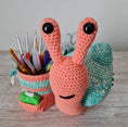 Load image into Gallery viewer, PDF Snail Caddy Crochet Pattern, Sally the Snail Caddy Crochet Pattern, Crochet Pattern, Snail Amigurumi Pattern