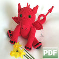Load image into Gallery viewer, PDF Welsh Dragon Crochet Pattern, Crochet Pattern, Welsh Dragon Amigurumi Pattern
