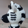 Load image into Gallery viewer, PDF Zebra Crochet Pattern, Zach the Zebra Crochet Pattern, Crochet Pattern, Zebra Amigurumi Pattern