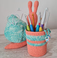 Load image into Gallery viewer, PDF Snail Caddy Crochet Pattern, Sally the Snail Caddy Crochet Pattern, Crochet Pattern, Snail Amigurumi Pattern