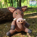 Load image into Gallery viewer, PDF Boar Crochet Pattern, Boris the Boar Crochet Pattern, Crochet Pattern, Wild Boar Amigurumi Pattern, Pig