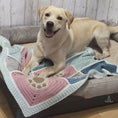 Load image into Gallery viewer, Puppy Pawprint Blanket Crochet Pattern, Blanket Crochet Pattern