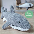 Load image into Gallery viewer, PDF Jumbo Shark Crochet Pattern, Shannon the Shark Crochet Pattern, Shark Amigurumi Pattern, Shark Crochet Jumbo Toy Pattern
