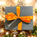 Load image into Gallery viewer, Sylvia Piechulla Black Magnetic Gift Box with Orange Ribbon and Sylvia Piechulla Tag