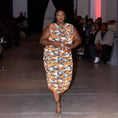 Load image into Gallery viewer, Boudicca Summer Orange Camouflage Ruched Dress-Inclusive Plus Size up to UK 24 / US 20