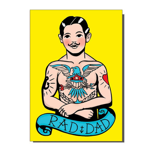 Rad Dad Tattoo Inspired Birthday / Greetings Card