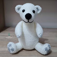 Load image into Gallery viewer, PDF Polar Bear Crochet Pattern, Preston the Polar Bear Crochet Pattern, Crochet Pattern, Bear Amigurumi Pattern, Christmas Craft