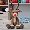 Load image into Gallery viewer, PDF Reindeer Crochet Pattern, Rudolph the Red Nosed Reindeer Crochet Pattern, Crochet Pattern, Reindeer Amigurumi Pattern, Christmas