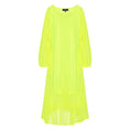 Load image into Gallery viewer, Sylvia Piechulla_Womenswear_Dress_Aphrodite Neon Lime Holiday Resort Midi Dress Flatlay_ April 2024
