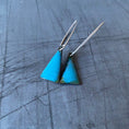 Load image into Gallery viewer, Teal Enamel Triangle Drop Earrings – Stylish and Elegant Accessories