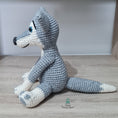 Load image into Gallery viewer, PDF Wolf Crochet Pattern, Wilbur the Wolf Crochet Pattern, Crochet Pattern, Wolf Amigurumi Pattern