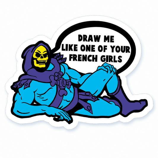 Paint Me Like One Of Your French Girls 1980s cartoon Inspired Vinyl Sticker