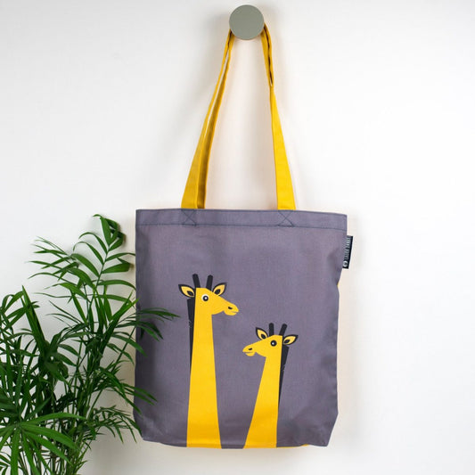 Giraffe Tote Bag, Animal Canvas Tote Bag, Giraffe Gift, Kids Book Bag, Giraffe School Bag, Tropical Jungle Bag, Scandinavian Shopping Bag