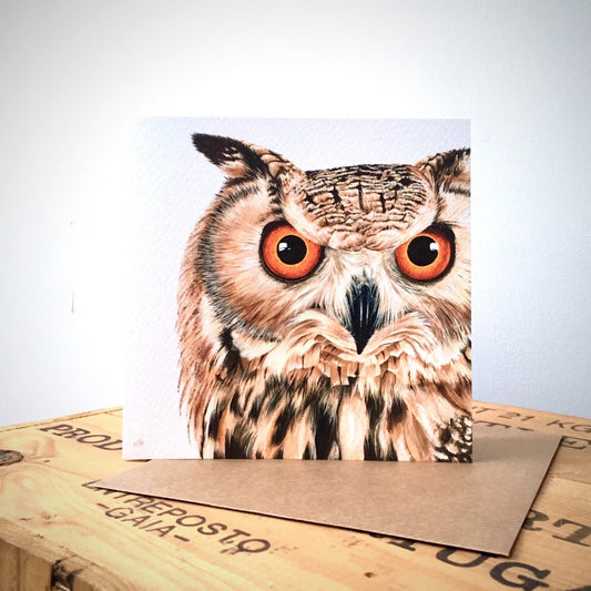 Eagle Owl Greetings Card