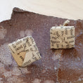Load image into Gallery viewer, Cufflinks made from old book page
