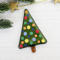Load image into Gallery viewer, Handmade Fused Glass Christmas Tree Brooch Badge By Jessica Irena Smith Glass