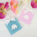 Load image into Gallery viewer, Handmade Glass Paper Cut Baby Elephant Keepsake In Pink Or Blue By Jessica Irena Smith Glass