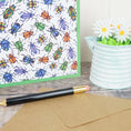 Load image into Gallery viewer, Beetle Bug Illustrated Blank Greetings Card By Jessica Irena Smith
