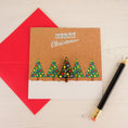 Load image into Gallery viewer, Christmas Card With Handmade Glass Christmas Tree Brooch By Jessica Irena Smith Glass