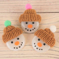 Load image into Gallery viewer, Handmade Fused Glass Snowman With Knitted Bobble Hat Christmas Brooch Badge By Jessica Irena Smith Glass