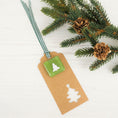 Load image into Gallery viewer, Single Handmade Fused Glass Paper Cut Keepsake Christmas Gift Tag By Jessica Irena Smith Glass