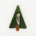 Load image into Gallery viewer, Handmade Fused Glass Snowy Tree Brooch Badge By Jessica Irena Smith Glass