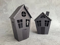 Load image into Gallery viewer, Haunted House SVG Cutting Files for Cricut + Other Paper Cutting Machines / Black Spooky Halloween Decoration / Fall Home Decor / Set of 2
