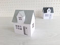 Load image into Gallery viewer, 3D Paper House / Christmas House/ DIY Tea Light/ Paper Village/ Tea Light House/ Scandi House Decor/ Paper House Decoration/ Mantle Decor