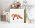 Load image into Gallery viewer, Winter Fox Christmas Card: Wildlife Art, Blank Inside