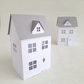 Load image into Gallery viewer, 3D Paper House /Christmas Village/ DIY House/ Paper Village/ Tea Light House/ House Warming Gift/ Paper House Decoration/ Advent Calendar