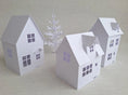 Load image into Gallery viewer, Set of 3 Paper House Bundle Plus Tree/ Christmas Village Set/ DIY Tea Light/ Paper Village/ Tea Light House/ Paper House Decoration/