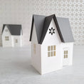 Load image into Gallery viewer, DIY Paper House / Christmas House/ DIY Tea Light/ Paper Village/ Tea Light House/DIY Putz House/ Paper House Decoration/ Mantle Decor