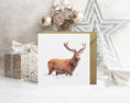 Load image into Gallery viewer, Winter Stag Card: Luxury Christmas Wildlife Greetings Card