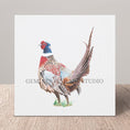 Load image into Gallery viewer, Pheasant Greetings Card: Original Colour Pencil Art, Blank Inside, Any Occasion, Birthday, Father's Day
