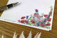 Load image into Gallery viewer, Poppy Field Stationery: Pheasant Illustration, A5 Writing Paper, Lined or Unlined, A5