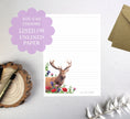 Load image into Gallery viewer, A5 Poppy Field Stationery: Stag & Wildflower Letter Writing Paper