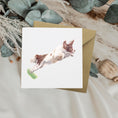 Load image into Gallery viewer, Springer Spaniel Greetings Card: Leaping Dog Design, Any Occasion, Birthday, Father's Day...