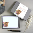 Load image into Gallery viewer, Highland Calf Letter Writing Set: A5 Stationery Gift Box, Writing Paper & Notecards
