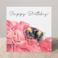Load image into Gallery viewer, Bumblebee Greetings Card: Original Pastel Art, Blank Inside, Any Occasion, Birthday, Mother's Day...