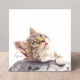 Load image into Gallery viewer, Curious Tabby Cat Greetings Card: Blank Inside, Any Occasion, Birthday, Mother's Day, Father's Day...